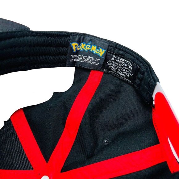 Snapback Pokemon Hat Cap Strap Back Black Pokeball Youth Adjustable OSFM - Picture 5 of 6